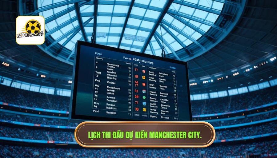 Bảng lịch thi đấu dự kiến của Manchester City (Tham khảo)